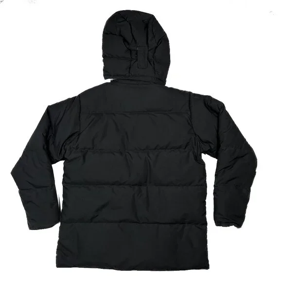 L.L. Bean Y2K Vintage Goose Down Puffer Black Hooded Parka WinterJacket Size M - Picture 5 of 7